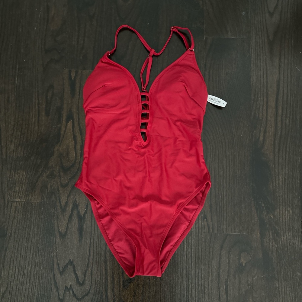 Rich red one-piece swimsuit